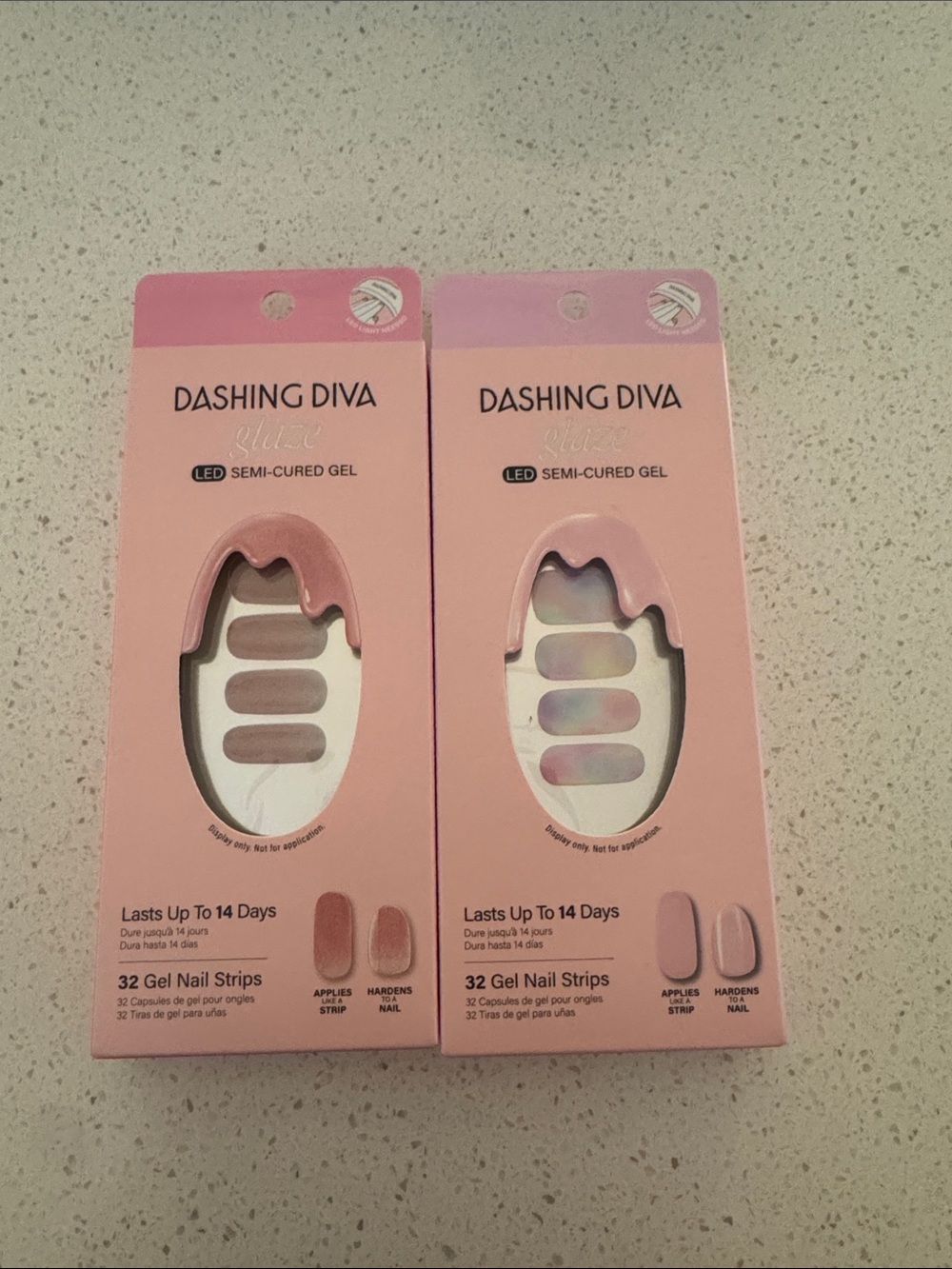 Dashing Diva Glaze Nail Strips in Ballerina Blush and Cotton Candy Glaze
